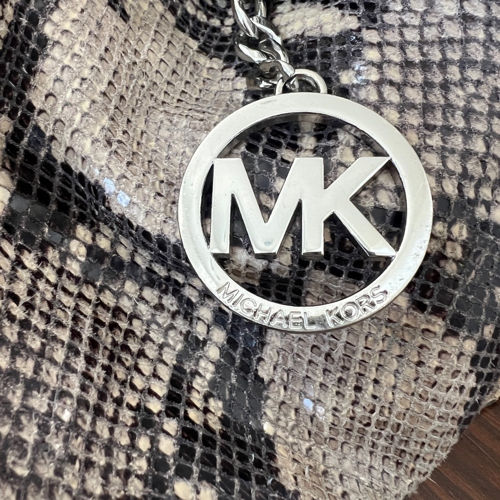 Michael Kors Nolita Large Python Embossed Silver … - image 6